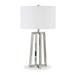 Allora Mid-Century Metal Table Lamp in Nickel and Gray