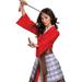 Disney Costumes | Mulan Deluxe Hero Red Costume Kids 7/8 New | Color: Black/Red | Size: Kids 7/8