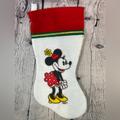 Disney Holiday | Disney Felt Minnie Mouse Christmas Stocking White Red Green | Color: Green/Red/White | Size: Os