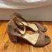 Nine West Shoes | Nine Weet Light Brown/Tan And Gold Block Heel Sandal | Color: Tan | Size: 9