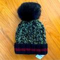 Free People Accessories | Free People Acrylic Knit Hat. | Color: Black/Green | Size: Os