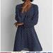 American Eagle Outfitters Dresses | Hp American Eagle Outfitters - Navy Blue & White Polka Dot Tie Front Dress | Color: Blue | Size: M