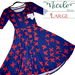 Lularoe Dresses | Lularoe X Pattern Nicole Large New Navy Blue Red Skater Dress Fit & Flare | Color: Blue/Red | Size: L