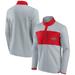 Men's Fanatics Branded Gray/Red Washington Capitals Hockey Polar Fleece Quarter-Snap Jacket