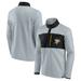 Men's Fanatics Branded Gray/Black Pittsburgh Penguins Hockey Polar Fleece Quarter-Snap Jacket