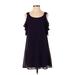 Speechless Casual Dress - A-Line Scoop Neck Sleeveless: Purple Print Dresses - Women's Size Small