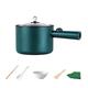 Electric Hot Pot, 1,8L Mini Non-Stick Electric Pan, Portable Mini Electric Skillet with Lid, Spatula and Multi Cooker, Multifunction Cooking Pot with Steamer for Travel/Dorm (Green)