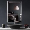 YOSHOOT Frameless Bathroom Mirror Wall Mounted, Double Layer Glass with Bevelled Edges, Vertical &Horizontal Installation, Modern Wall Mirror for Bathroom Bedroom Living Room (50 x 40cm)