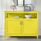 Highland Dunes Peraza 45" Wide Wood Server Wood in Yellow | 36 H x 45 W x 20 D in | Wayfair 345425CE57474409ABEB2E7C699A2A3B