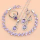 Ensemble de bijoux en argent 925 pour femme pierre de naissance violette boucles d'oreilles