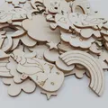 Lot de 30 pièces de dessins animés en Carton mixte embellissements en bois pièces artisanales