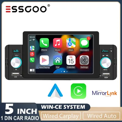 ESSGOO-Autoradio Carplay Android Auto MirrorLink Bluetooth FM os de rejet automatique unité