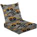 2-Piece Deep Seating Cushion Set seamless Hand drawn construction machines Kids for textile fashion Outdoor Chair Solid Rectangle Patio Cushion Set