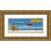 Hakimipour Tiffany 24x12 Gold Ornate Wood Framed with Double Matting Museum Art Print Titled - Summertime I