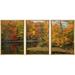 wall26 - 3 Piece Framed Canvas Wall Art - Colorful Autumn Reflections on This Pond in Allaire State Park in New Jersey. - Modern Home Art Stretched and Framed Canvas Ready to Hang - 16 x24