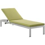 Ergode Shore Outdoor Patio Aluminum Chaise with Cushions - Silver Peridot