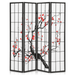 MoNiBloom 5.8 ft Tall Partition Wall Folding Room Divider 4 Panel Wood Privacy Screen for Decor Japanese Plum blossom Black