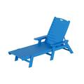 WestinTrends Malibu Chaise Lounge Outdoor All Weather Poly Lumber Patio Pool Lounge Chairs with 5 Positions Backrest Pacific Blue