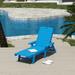 WestinTrends Malibu Chaise Lounge Outdoor All Weather Poly Lumber Patio Pool Lounge Chairs with 5 Positions Backrest Pacific Blue