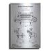 Luxe Metal Art Leather Splitting Machine Blueprint Patent White Acrylic Glass Wall Art 12 x16