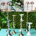 Metal Candle Holder Stand Flowers Vase Candlestick Wedding Home Table Decor Silver Iron