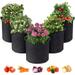 Plant Grow Bags 12 Gallon Breathable Non-Woven Black Fabric with Strap Handles Large Vegetables Planters Container for Flower Carrot Vegetable Tomato (5 Pack)