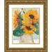 Dixon Samuel 19x24 Gold Ornate Wood Framed with Double Matting Museum Art Print Titled - Rustic Sunflowers I