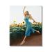 Stupell Industries Woman Running Through Rural Sunflower Meadow Field Painting Gallery Wrapped Canvas Print Wall Art Design by Ziwei Li