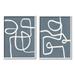 Stupell Industries Abstract Squiggle Design Modern Soft Fluid Lines Graphic Art White Framed Art Print Wall Art Set of 2 Design by Nina Blue