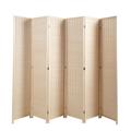 Gzxs 6 Panel Privacy Screen Room Divider Partition 5.58 Ft Tall Privacy Wall Divider Folding Wood Screen Natural