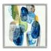 Stupell Industries Pebbled Circular Shapes Vivid Blue Modern Design Painting Gray Framed Art Print Wall Art Design by Liz Jardine