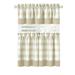 Woven Trends Kitchen Curtains and Valances Set Classic Country Plaid Checkered Premium Cotton Blend Cafe Curtains Tier & Valance Set Rod Pocket 57 x 24 Beige