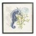 Stupell Industries Intricate Seahorse Overlay Sand Dollar Coral Botanicals Graphic Art Black Framed Art Print Wall Art Design by Victoria Barnes
