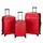 Rockland Melbourne 3-Piece Hardside Spinner Luggage Set, Red, 3 Pc Set