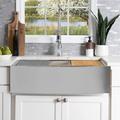 Randolph Morris Stainless Steel 30 Inch Single Bowl Apron Front Farmhouse Kitchen Sink With Workstation - Stainless Steel RMXK30WSB1-S