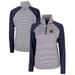Women's Cutter & Buck Navy FIU Panthers Forge Tonal Stripe Stretch Half-Zip Pullover Top