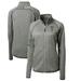 Women's Cutter & Buck Heather Gray Georgia Tech Yellow Jackets Mainsail Sweater-Knit Full-Zip Jacket