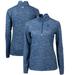 Women's Cutter & Buck Navy Georgetown Hoyas Traverse Camo Print Stretch Quarter-Zip Pullover Top