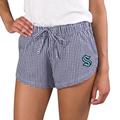 Women's Concepts Sport Navy/White Seattle Kraken Tradition Woven Shorts