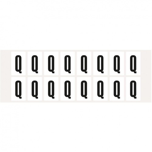 Aufkleber I Buchstabe Q, weiß/schwarz, Folie, Schrifthöhe 25mm, 22x36mm, 320 Stück/Packung Image