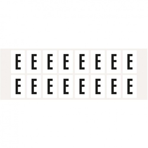 Aufkleber I Buchstabe E, weiß/schwarz, Folie, Schrifthöhe 25mm, 22x36mm, 320 Stück/Packung Image
