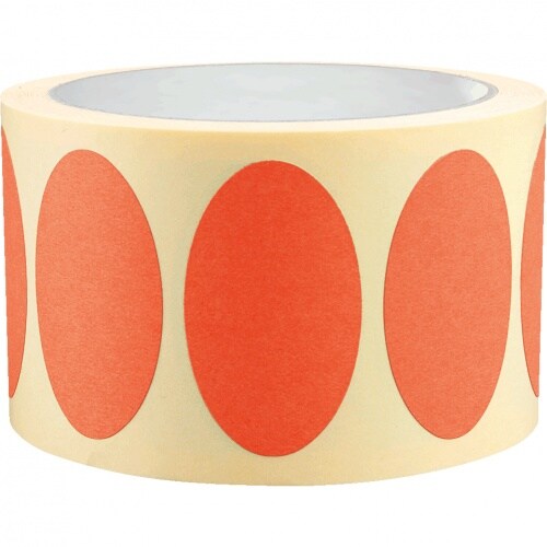 Aufkleber I Etikett, beschriftbar, oval, rot, Haftpapier, ablösbar, 50x30mm, 500/Rolle Image