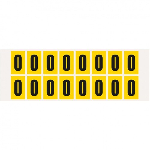 Aufkleber I Ziffer 0, gelb/schwarz, Folie, Schrifthöhe 25mm, 22x36mm, 320 Stück/Packung Image