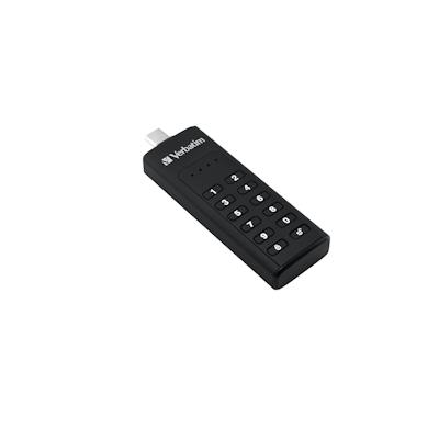 Verbatim Keypad Secure - USB-3.0-Stick 64 GB - Datenspeicher mit Passwortschutz, inkl. USB-A zu USB-A-Verlängerungskabel