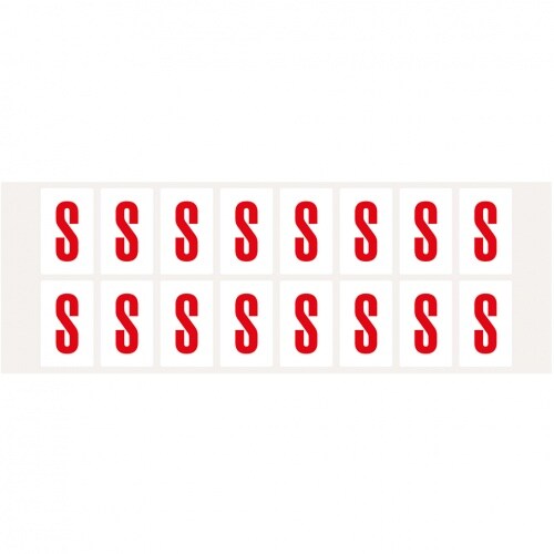 Aufkleber I Buchstabe S, weiß/rot, Folie, Schrifthöhe 25mm, 22x36mm, 320 Stück/Packung Image