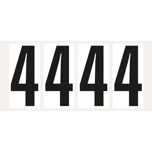 Aufkleber I Ziffer 4, weiß/schwarz, Folie, Schrifthöhe 95mm, 47x98mm, 80 Stück/Packung Image