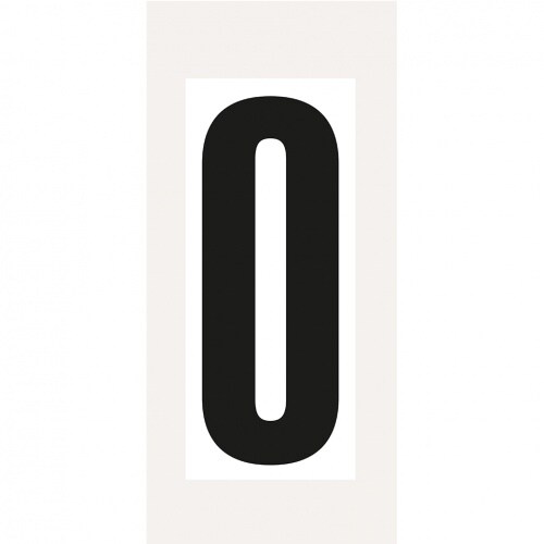 Aufkleber I Ziffer 0, weiß/schwarz, Folie, Schrifthöhe 150mm, 72x170mm, 20 Stück/Packung Image