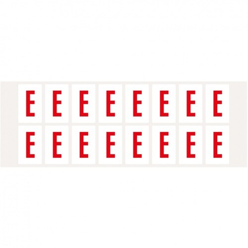 Aufkleber I Buchstabe E, weiß/rot, Folie, Schrifthöhe 25mm, 22x36mm, 320 Stück/Packung Image