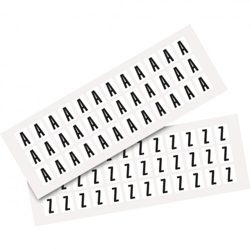 Aufkleber I Kombipackung Buchstabe A-Z, weiß/schwarz, Folie, SH 15mm, 14x19mm, 36 je Buchst./PAK Image