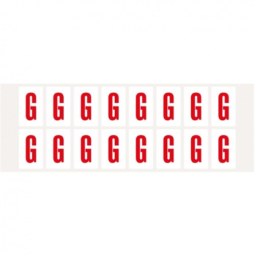 Aufkleber I Buchstabe G, weiß/rot, Folie, Schrifthöhe 25mm, 22x36mm, 320 Stück/Packung Image